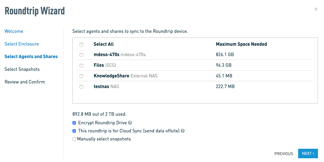 Syncing a USB RoundTrip drive with a Datto appliance