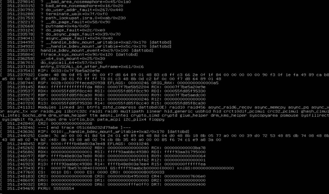Screenshot Verification failure: Kernel oops