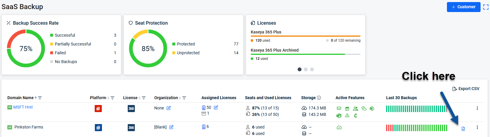 screenshot highlighting the restore statistics menu screenshot highlighting the restore statistics menu